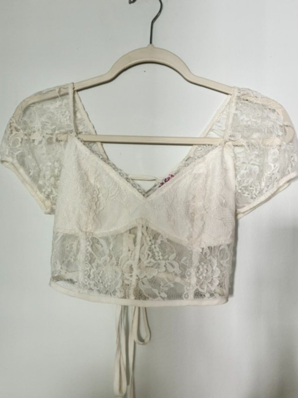 Edikted White Lace Tie-Up Top - Excellent Condition